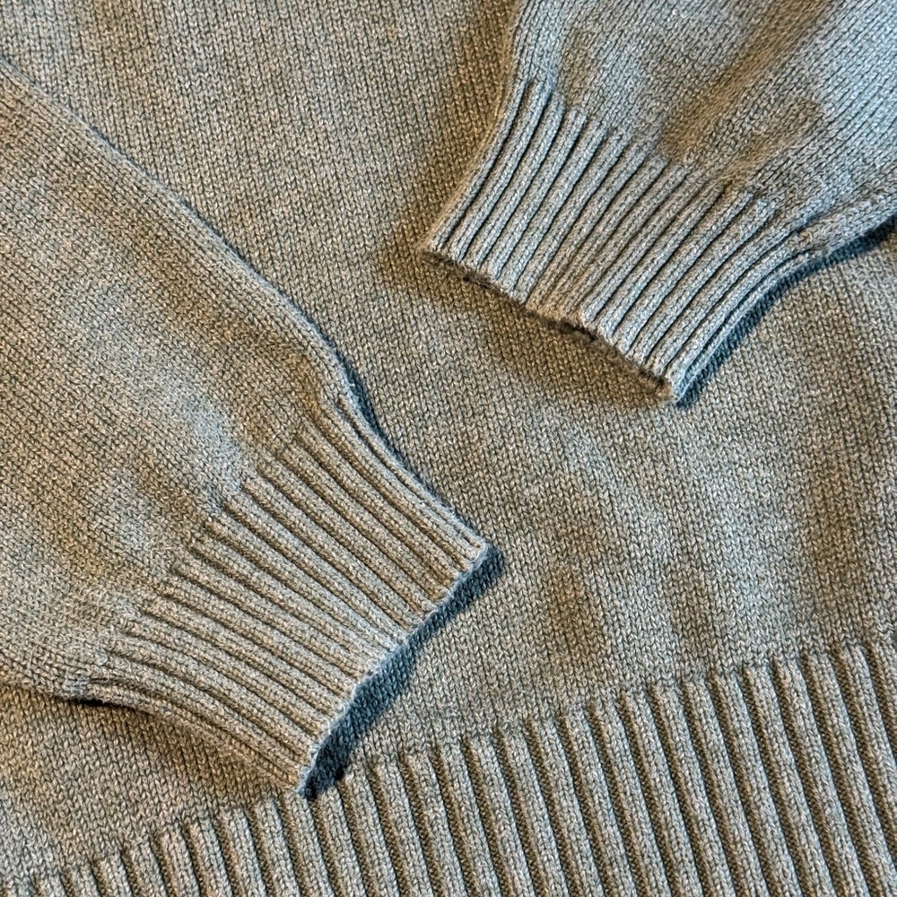 Polo Ralph Lauren 100% Cotton Quarter-Zip Mockneck Jumper Green Size XL - Picture 5 of 8